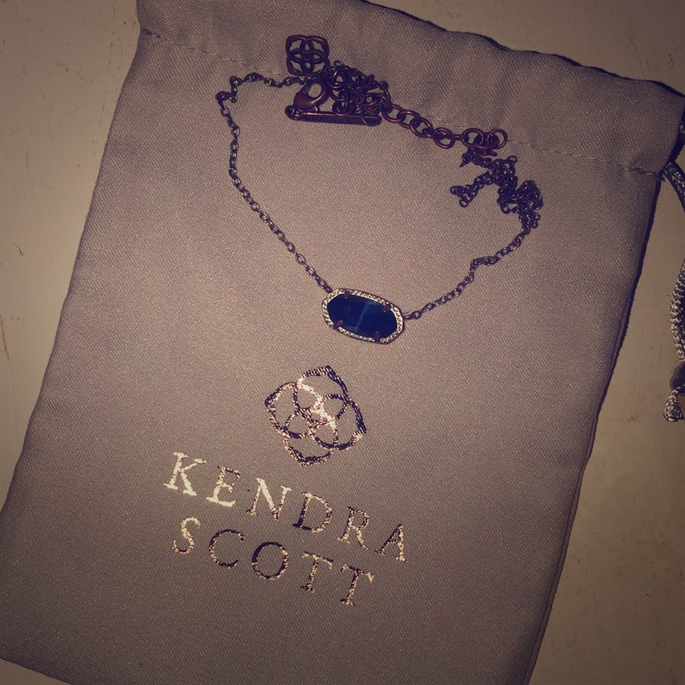 Kendra Scott Sapphire Elisa Necklace, Bag Included